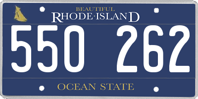 RI license plate 550262