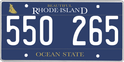 RI license plate 550265