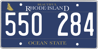 RI license plate 550284