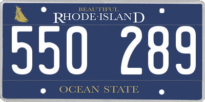 RI license plate 550289