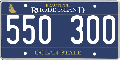 RI license plate 550300
