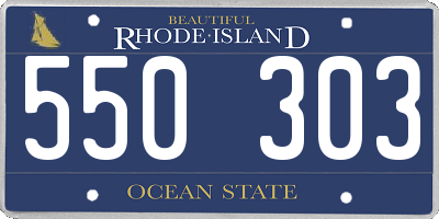 RI license plate 550303