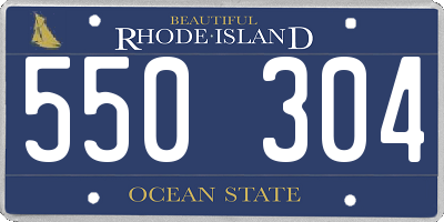 RI license plate 550304
