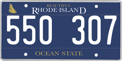 RI license plate 550307