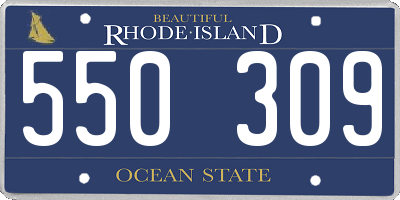 RI license plate 550309