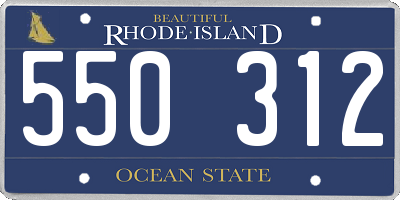 RI license plate 550312