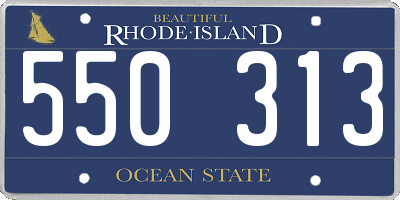 RI license plate 550313