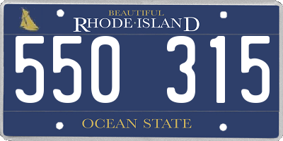 RI license plate 550315