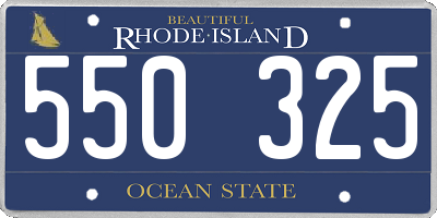 RI license plate 550325