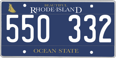 RI license plate 550332