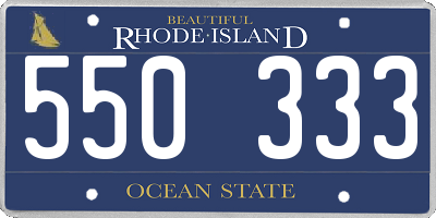 RI license plate 550333
