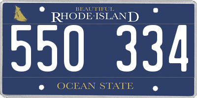 RI license plate 550334
