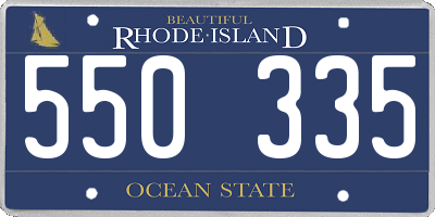 RI license plate 550335