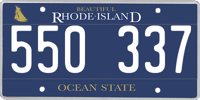 RI license plate 550337