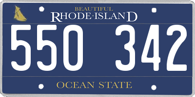 RI license plate 550342
