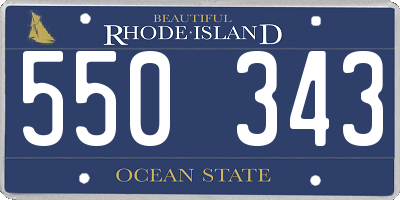 RI license plate 550343