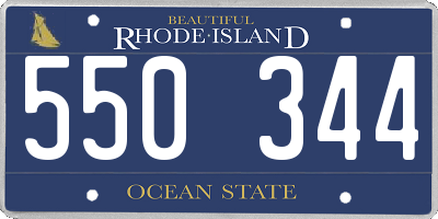 RI license plate 550344