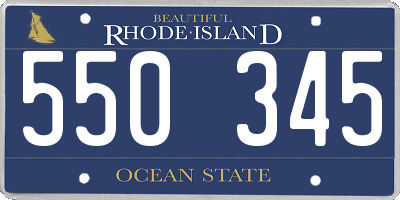 RI license plate 550345