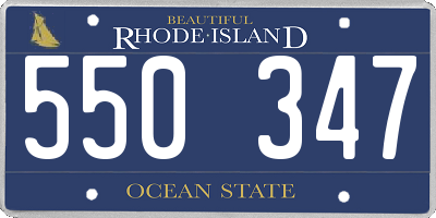 RI license plate 550347