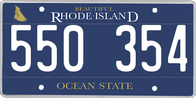 RI license plate 550354