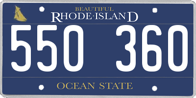 RI license plate 550360