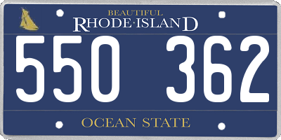 RI license plate 550362