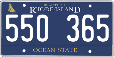 RI license plate 550365