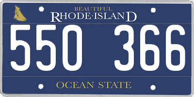 RI license plate 550366