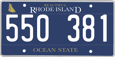 RI license plate 550381