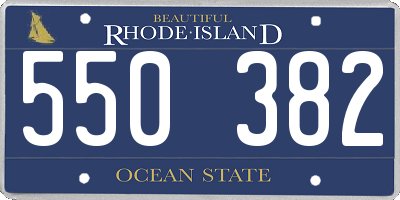 RI license plate 550382