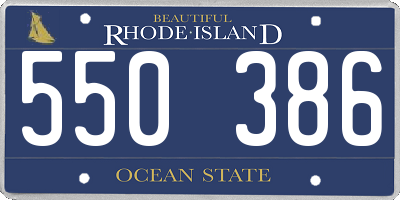 RI license plate 550386