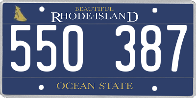 RI license plate 550387
