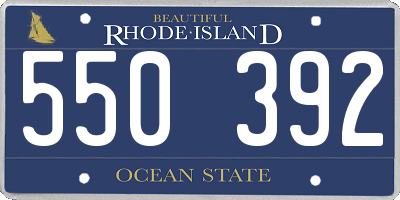 RI license plate 550392