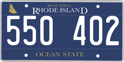 RI license plate 550402