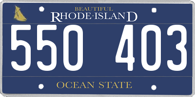 RI license plate 550403