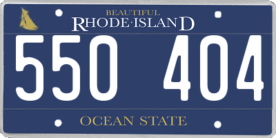 RI license plate 550404