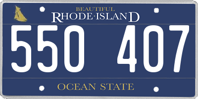 RI license plate 550407
