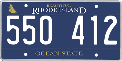 RI license plate 550412