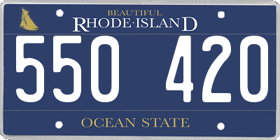 RI license plate 550420