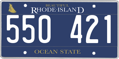 RI license plate 550421