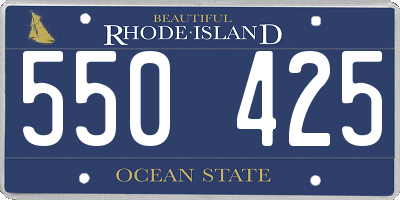 RI license plate 550425