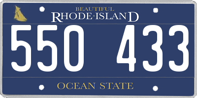 RI license plate 550433