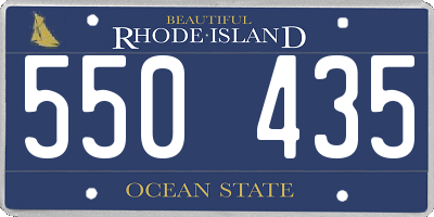 RI license plate 550435
