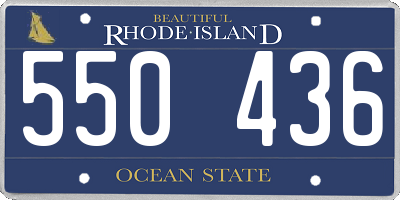 RI license plate 550436