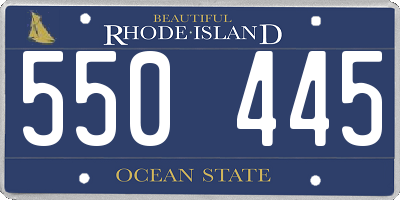 RI license plate 550445