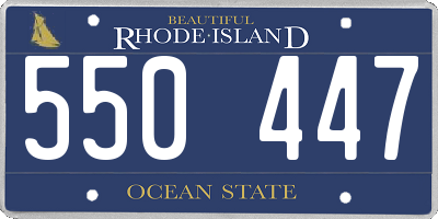 RI license plate 550447