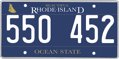 RI license plate 550452