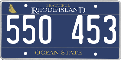 RI license plate 550453