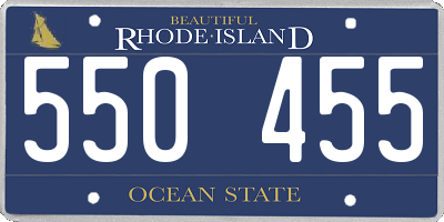 RI license plate 550455
