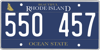 RI license plate 550457